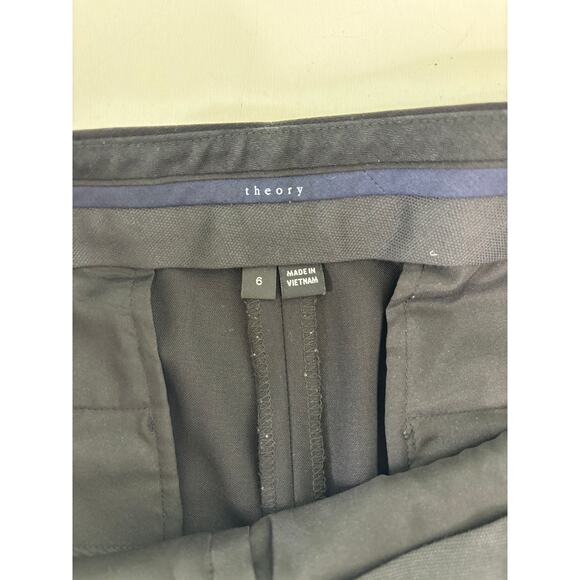 Theory Ibbey 2 Black Wool Blend Mid Rise Straight Leg Dress Pants 6 - Picture 3 of 11